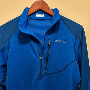 Marmot Men's Blue Waffle Half-zip Jacket